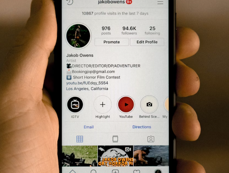 Instagram Profile on Phone